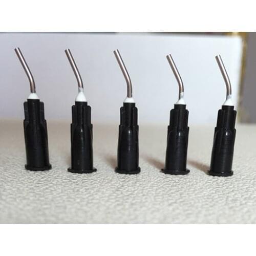 100Pcs/bag Dental Pre Bent Flow Needle Tips 18 Gauge SEALANT CEMENT black Free shipping