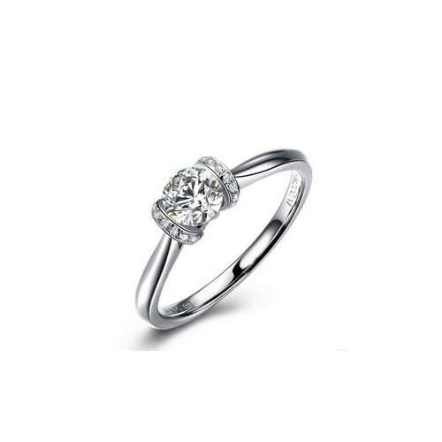 1CT Test Positive Moissanite Female Marriage Ring Solid White Gold 18K Fine Diamond Wedding Ring Promise Love Jewelry