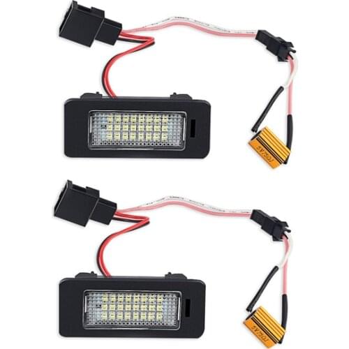 2pcs White Car LED Number License Plate Lights lamp 12V For Audi A4 B8 A5 Q5 S5 TT S4 RS5 A6 Error Free Led License Plate Lights