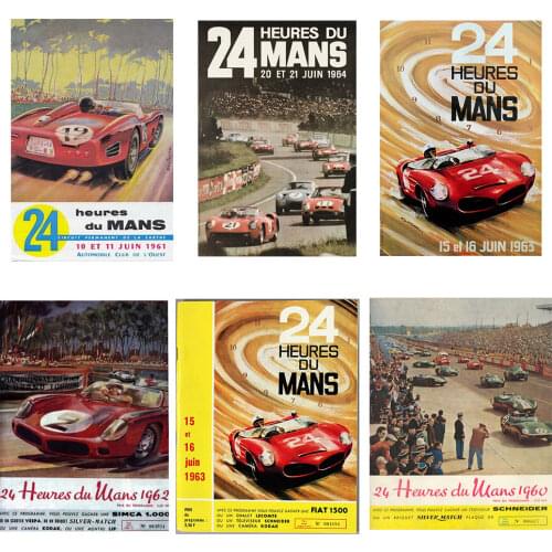 24 HEURES DU MANS 1963 Original Poster France Le Man Racing Car Canvas painting Nordic Wall Art Poster Picture For Living Room