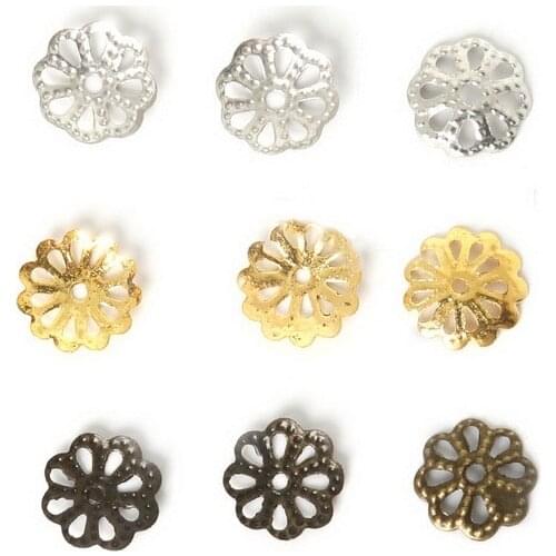 300Pcs 9mm Zinc Alloy Antique Silver Plated Color Charm Bead Caps Fit Jewelry Findings Making End Caps DIY Craft