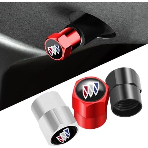4pcs 3D Metal Car Tire Valve Caps Wheel Dust Accessories For Buick Regal Hideo Encore Lacrosse GL8 Excelle XT Verano Envision