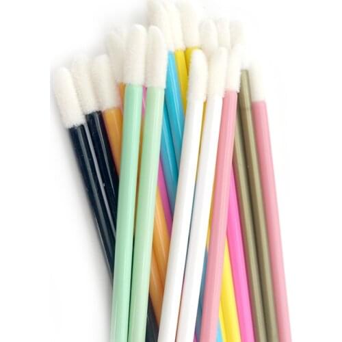 50pcs Disposable Make Up Lip Brush Lipstick Gloss Wands Applicator Makeups Lip Brushes Portable Extension Cosmetic Beauty Tool