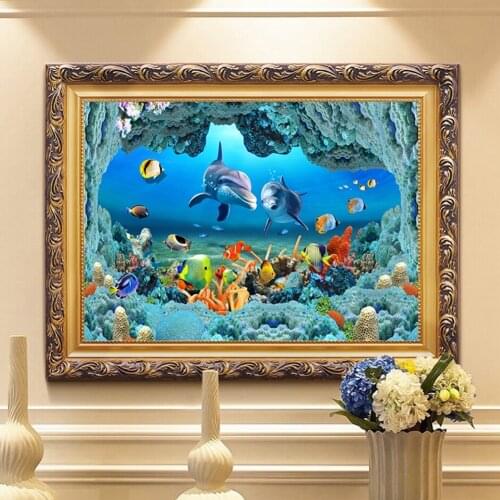 5D Diamond Painting Underwater World Mosaic Full Round Drill Cross Stitch Kit DIY Gifts
