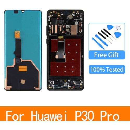 6.47" Super Amoled Display with frame for Huawei P30 Pro LCD Touch Screen Digitizer VOG-L29 VOG-L09 VOG-L04 Repair Parts