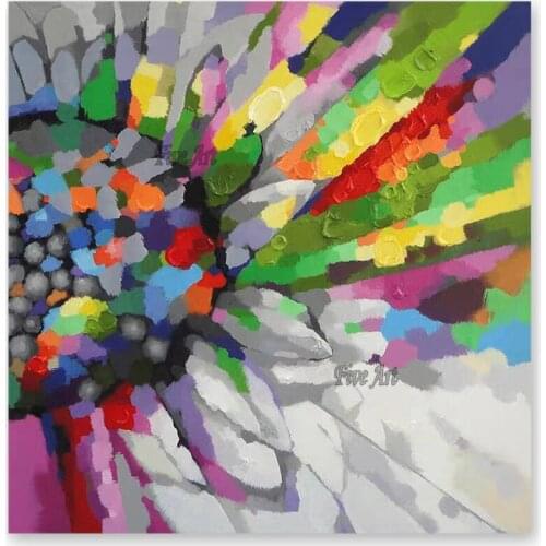 Abstract Rainbow Colorful Textured Acrylic Design Hand-painted Oil Painting Unframed Canvas Wall Art High Quality Paintings