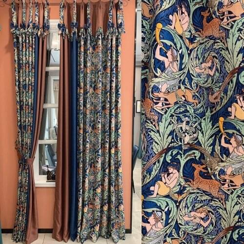 American French Curtains for Living Room Bedroom Villa Cotton Linen Retro Romantic Elegant Decoration Curtains Tulle Custom