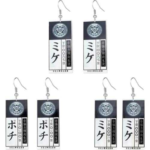 Anime Kakegurui Compulsive Gambler Earrings Jabami Yumeko Saotome Meari Suzui Ryota Acrylic Card Drop Earrings For Women Men
