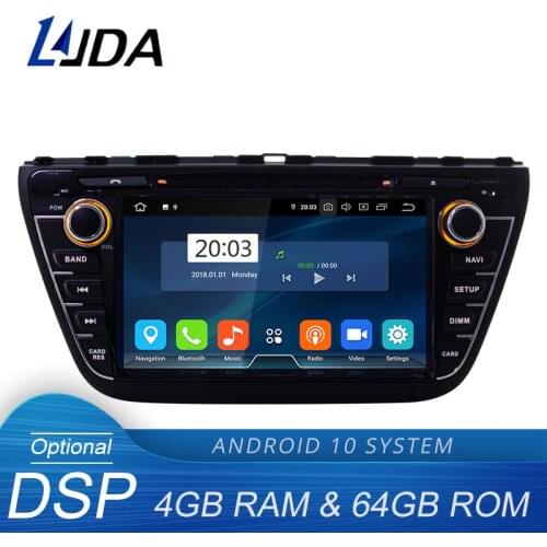 LJDA Android 10.0 Car DVD Player For Suzuki SX4 / S Cross 2013-2018 GPS Navigation Stereo 2 Din Car Radio 4G+64G Multimedia DSP