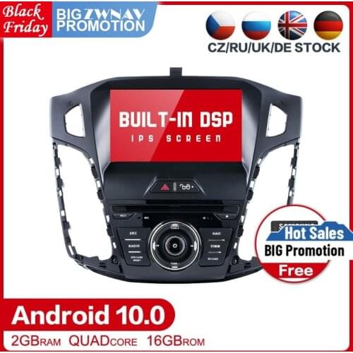 DSP Android 10.0 Car multimedia Player GPS Glonass Navigation for Ford Focus 2012-2018 Audio Radio stereo BT head unit head unit