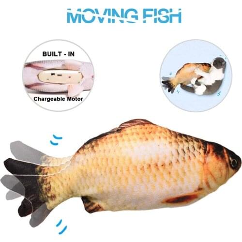 Free shipping retail Plush PP cotton Moving Simulation Electric Wagging Fish Pet Toys