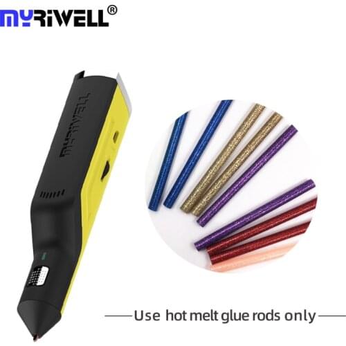 Myriwell RS-100A Cordless Mini Pen 3D Pen 3D Printing Pen 6 Color Glue Stick Speed Adjustable Hot Melt Glue Gun Charging version