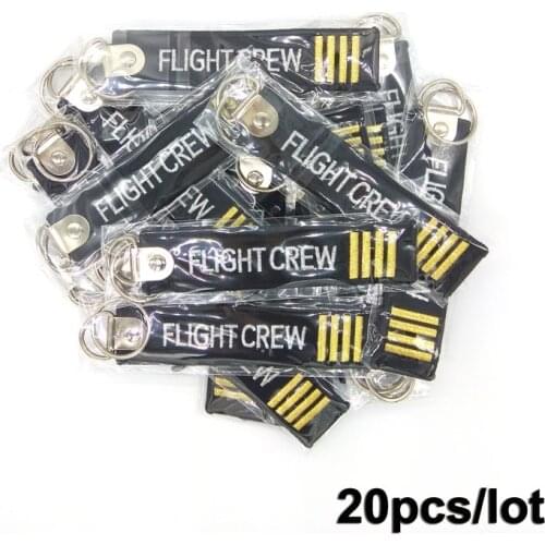 20pcs/lot FLIGHT CREW Keychain Embroidery kiss me before flight Keychains for Women Gift Men lovers
