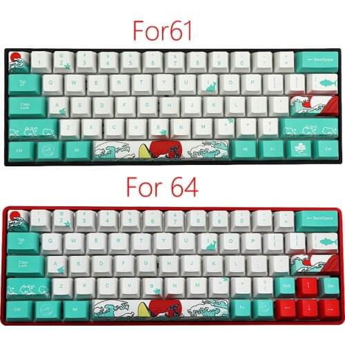 DIY Keycap Five-sided Sublimation Process 71-keys Highly Compatible With 61/64 Keyboard For RK61 For IKBC Poker Series