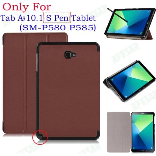 UltraSlim Flip Cover Case For Samsung Galaxy 2016 Tab A A6 10.1 With S Pen tablet SM-P580 P585 Smart Shell Stand cover case