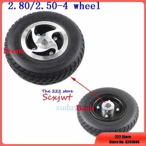 Wheel 2.80/2.50-4 solid tyre with wheel hub fits Gas / Electric Scooter ATV Elderly Mobility Scooter 9 inch tubeless solid whee