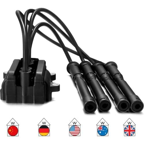 Ignition Coil Pack Spark Plug Lead For Renault Clio Kangoo 1.2 16V 3 Bolt Fixing Grandtour D4F 764 740