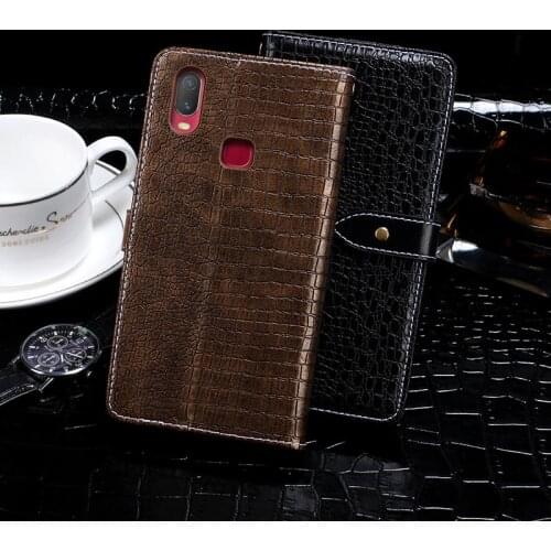 Leather Case For Vivo Y11 Y 11 6.35" Case Crocodile Pattern Flip Cover Wallet Vivo Y11 2019 Phone Shell Fundas Etui Bags