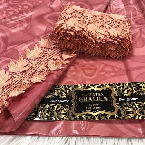 Lace Trim Ribbon Fabric Dubai Collar Guipure Decor 5Yards Bazin Riche Brocade Fabric African Basin Lace For Cloth