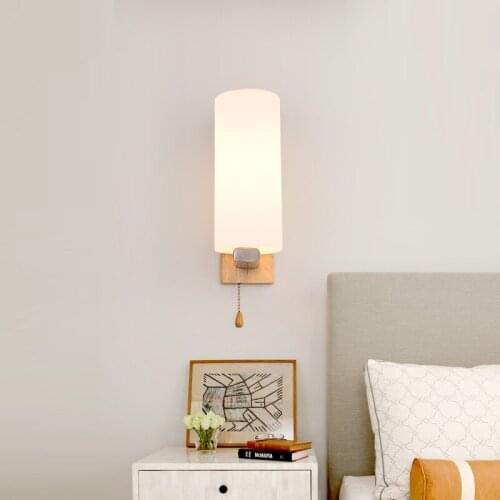 Lamp Simple Design Wooden Night Light E27 Socket AC 110V 220V Warm White Wall Light For Bed Room Decoration MAX 60W