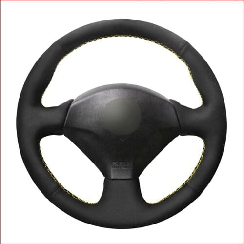 MEWANT Black Suede Leather Car Steering Wheel Cover for Honda S2000 2000-2008 Civic Si 2002-2004 Acura RSX Type-S 2005