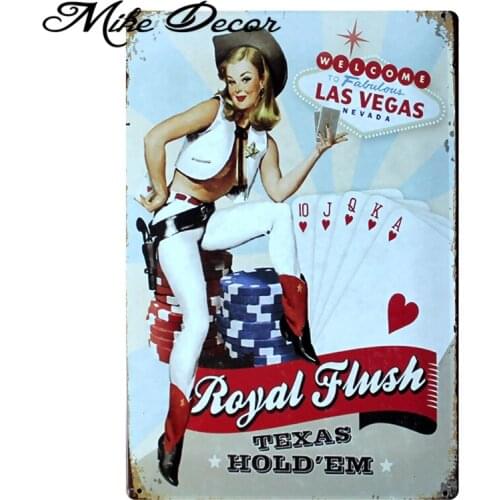 [ Mike86 ] Cow girl LAS VEGAS Metal Signs Gift PUB Wall art Painting Poster Craft Bar Decor B-214 Mix order 20*30 CM