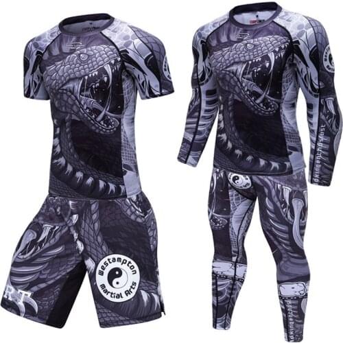 MMA Boxing Suit jogging Suits Jerseys Sport Set T-shirt Compression Men Gym Pants Mens Fitness workout Tights clothes Clothing