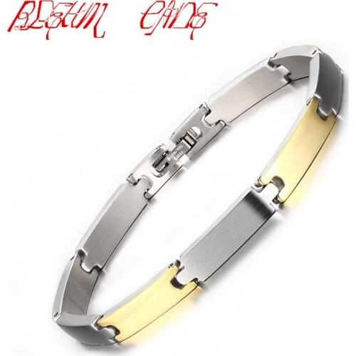 Fashion Punk Stainless Steel Bracelets Simple Design Link Chain Bracelet for Men Jewelry Rock Cool Gift