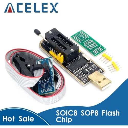 CH341 24 25 Series EEPROM Flash BIOS USB Programmer Module + SOIC8 SOP8 Test Clip For EEPROM 93CXX / 25CXX / 24CXX DIY KIT