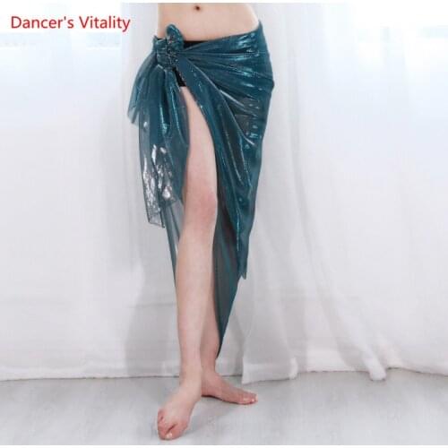 Belly Dance Hip Scarf Bright Silk Belt Practice Clothes Oriental Dancing Woman Elegant Skirt Profession Performance Clothing