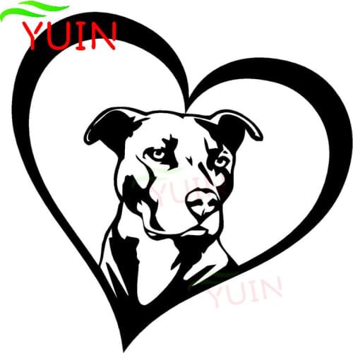 PITBULL HEART Animal Car Sticker Creative Fashion Cars Styling Personalized PVC Body Decoration High-quality Waterproof Decal