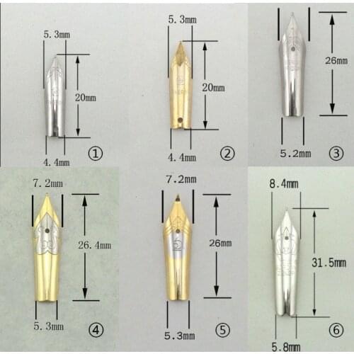 Fountain pen tip nib hero pen picasso 20 26 31.5 mm straight curve nib two-color FREE shipping