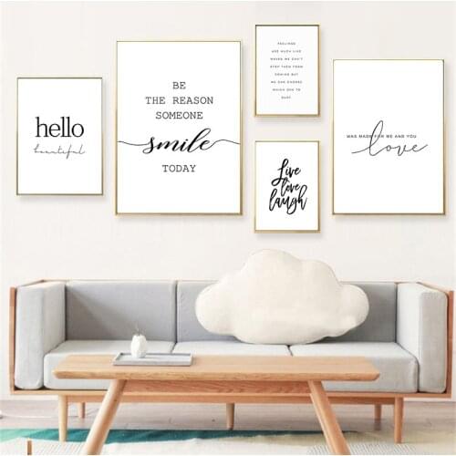 Nordic Canvas Painting Letter Wall Art Modern Life Quote Art Poster Home Decor Fresh Minimalist Print Design Livingroom Hostel