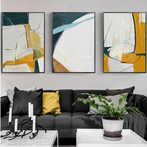 Nordic Style Living Room Wall Painting Art Abstract Decorative Painting Modern Minimalist Hotel Corridor Aisle Frameless Core
