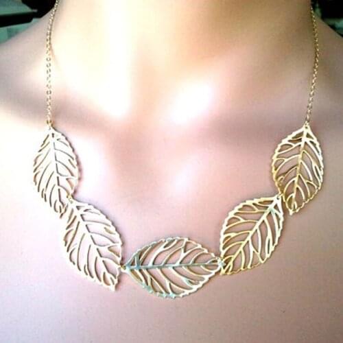 Wholesale! Sweet Wind Lucky Five new Leaf Clover Pendant Clavicle Necklace collar corrente de ouro colgantes mujer colares