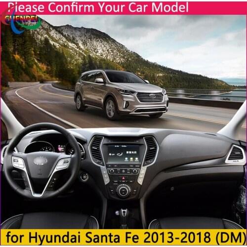 Anti-Slip Anti-UV Mat For Hyundai Santa Fe 2013-2018 DM IX45 Dashboard Cover Pad Dashmat Protect Sunshield Pad Car Accessories