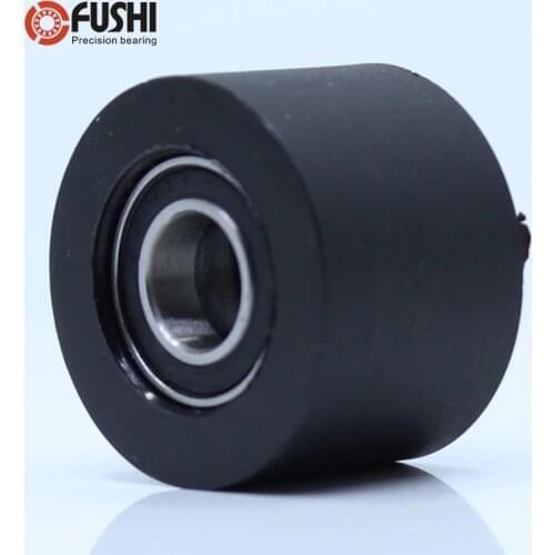 PU 698 bearing 8*30*30 mm Shaft 8mm PU Pulley Roller With Two Bearings Polyurethane Guiding Wheel for Office furniture