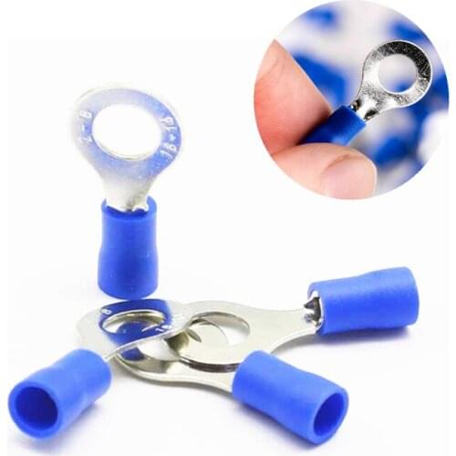 Blue Ring Electrical Wire Terminals RV 2-6 Insulated Crimp Connector 14-16 AWG 25pcs For The Greatest Variety Of Applications