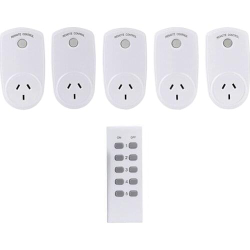 ESPLENTY Smart Plug Au Wireless Remote Control Outlet Australian Standard (5 Socket+1 Remote)