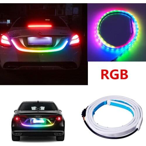 TPTOB Led Signal Tail Lights Car Styling RGB Halo Undercarriage Floating Dynamic Streamer Turn Warning Luggage Compartment