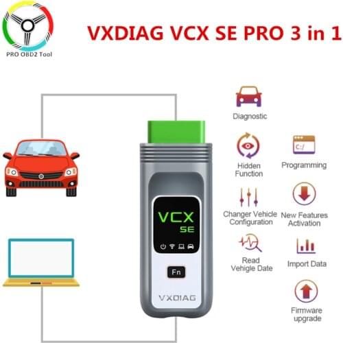 VXDIAG VCX SE PRO 3 IN 1 Car Diagnostic Tool OBD2 Automotivo Code Scanner for VOL-VO for Ford for GM/Opel