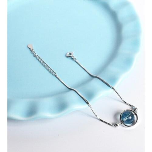 Sterling Bracelets Women Natural Stone Vintage Style Bangles Lady Dating Collocation Friendship Jewelry