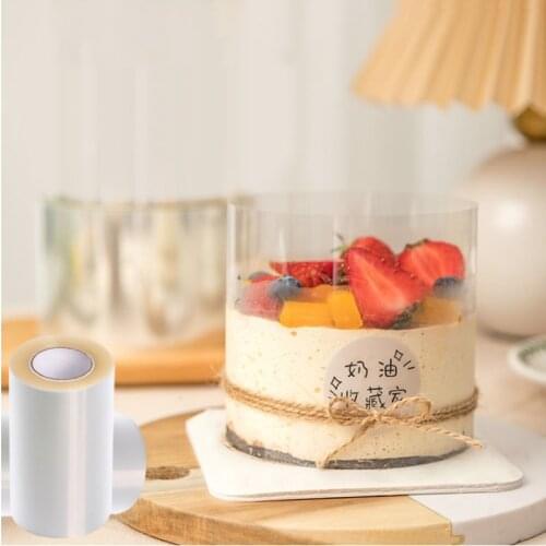 1 Roll 8/10/12cm Transparent Clear Cake Baking Collar Kitchen Cake packaging Tape Surround Film Inside Ring Cake Decorating Mold