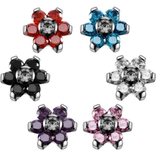 1Pc G23 Titanium Micro Dermal Piercing Gem Micro Dermal Anchor Crystal Top Dermal Piercings Surface Piercing Body Jewelry 16G