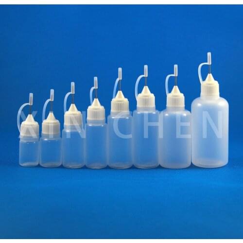 10Pcs PE Squeezable Needle Bottle Juice Liquid Dropper Bottle Refillable Eyes Drop Oil Containers 5/10/15/20/30/50/100/120ml