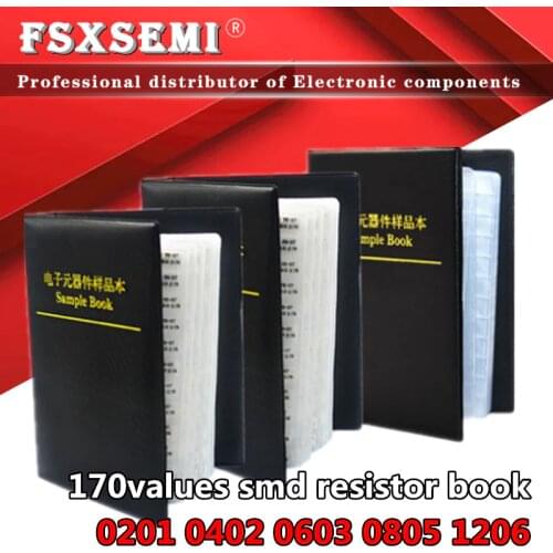 170values x50pcs x25pcs 1% resistors 0201 0402 0603 0805 1206 resistor book full series empty book Sample Book 0R~10M ohm