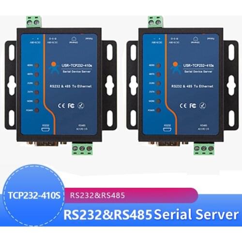 2PCS USR-TCP232-410S ModBus RTU Converters support DNS DHCP RS232 RS485 SERIAL TO ETHERNET TCP/IP MODULE