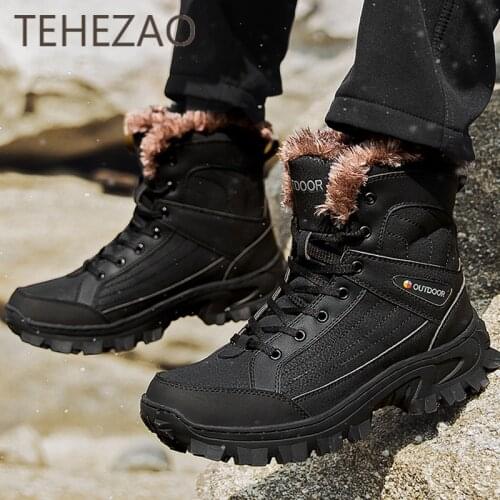 2021 Trendy Men Shoes Outdoor Sports Fleece Warm Soft Insole Hiking Shoes Simple and Fashionable Men Sports Shoes Sneakers