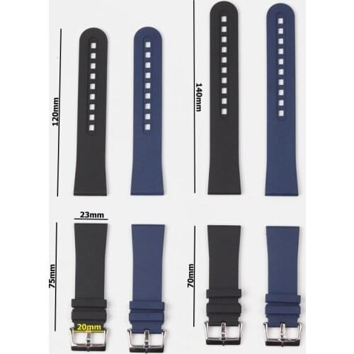 23mm Fluororubber Silicone Strap New Style Needle Buckle Waterproof Watchband Suitable for For fit BLANCPAIN Fifty Fathoms strap