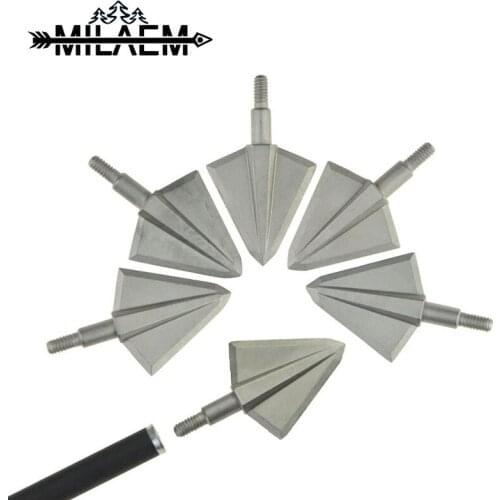 3/6pcs 136Gr Archery Blade Arrowhead 17-4PH Solid Silver Target Point Arrow Tips Integrated DIY Shooting Arrow Shaft Accessories
